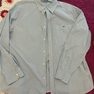 Vineyard Vines Blue and White Striped Dress Shirt